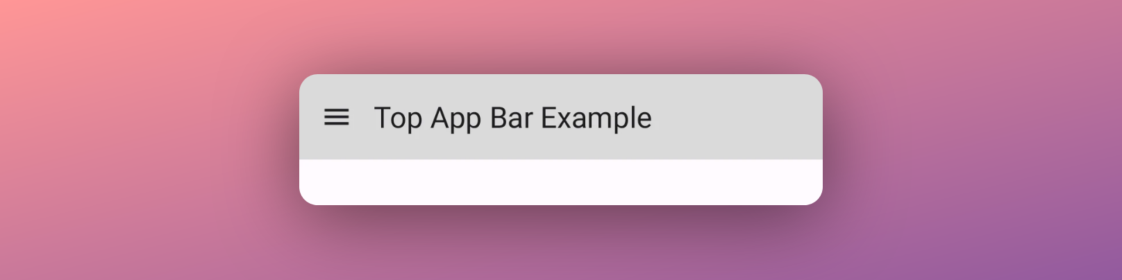 Top App Bar Example